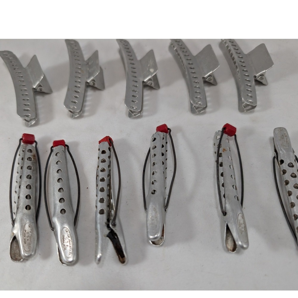 Vintage Tip-Top Products Aluminum Hair Wave Clips and Sectioning Clips 12pc Set - Picture 2 of 5
